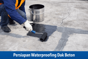 Aplikasi primer sebagai tahap awal waterproofing dak beton sebelum membran bakar